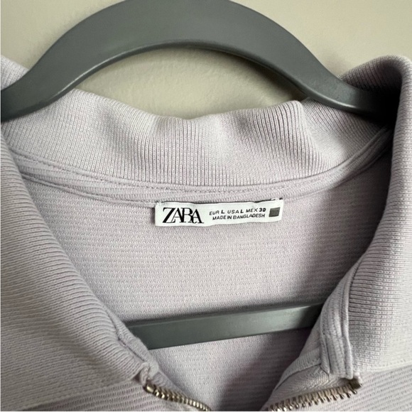 2/25 Zara Shirt Dress Purple Color Zip Large - Picture 3 of 5